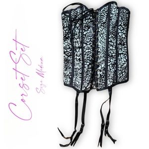 Black and Silver Corset Set